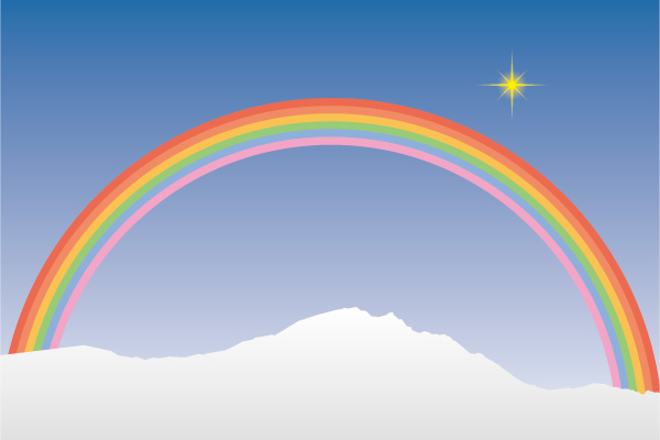 虹と一番星